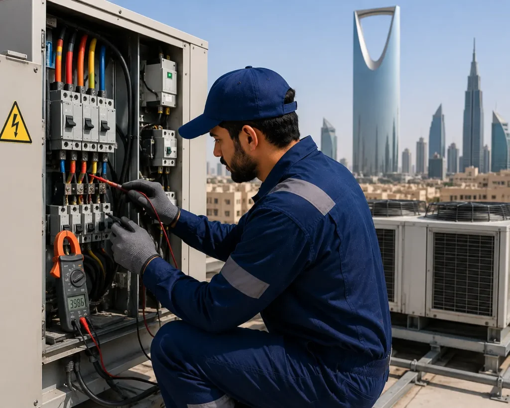 Three Phase AC Maintenance & Repair Riyadh (صيانة وإصلاح ثلاث أوجه) — Certified Electrically-Trained Technicians